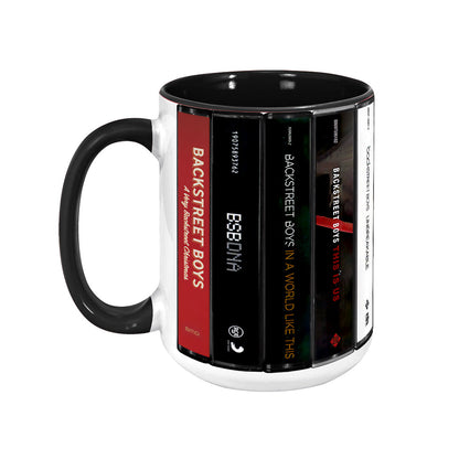 Backstreet Boys Albums Cassette Collection Retro Accent Edge-to-Edge Printed Mug