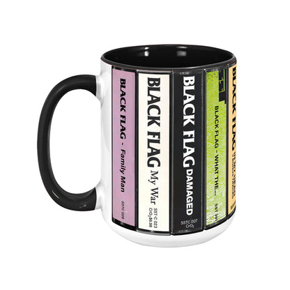 Black Flag Albums Cassette Collection Retro Accent Edge-to-Edge Printed Mug
