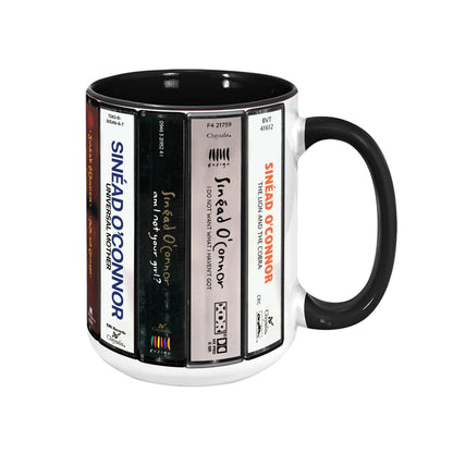 Sinéad O'Connor Albums Cassette Collection Retro Accent Edge-to-Edge Printed Mug
