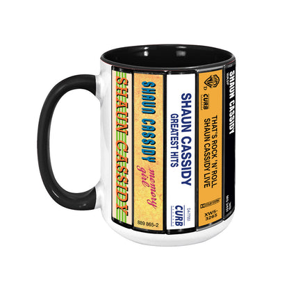 Shaun Cassidy Albums Cassette Collection Retro Accent Edge-to-Edge Printed Mug