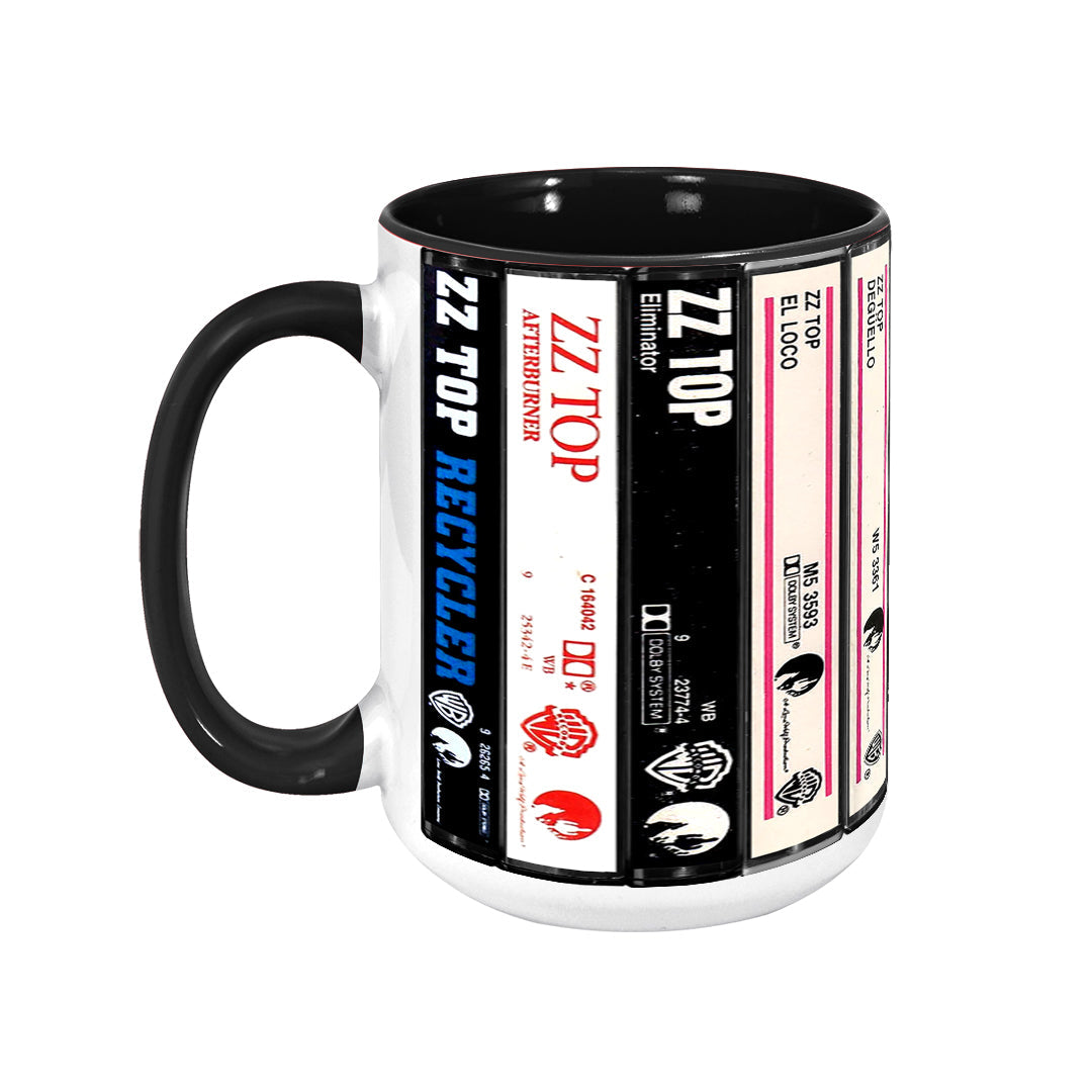 ZZ Top Albums Cassette Collection Retro Accent Mug