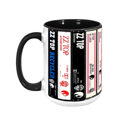 ZZ Top Albums Cassette Collection Retro Accent Mug