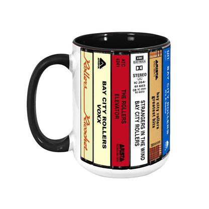 Bay City Rollers Albums Cassette Collection Retro Accent Edge-to-Edge Printed Mug