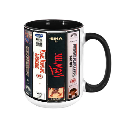 80's VHS Tapes Movies Accent Edge-to-Edge Printed Mug