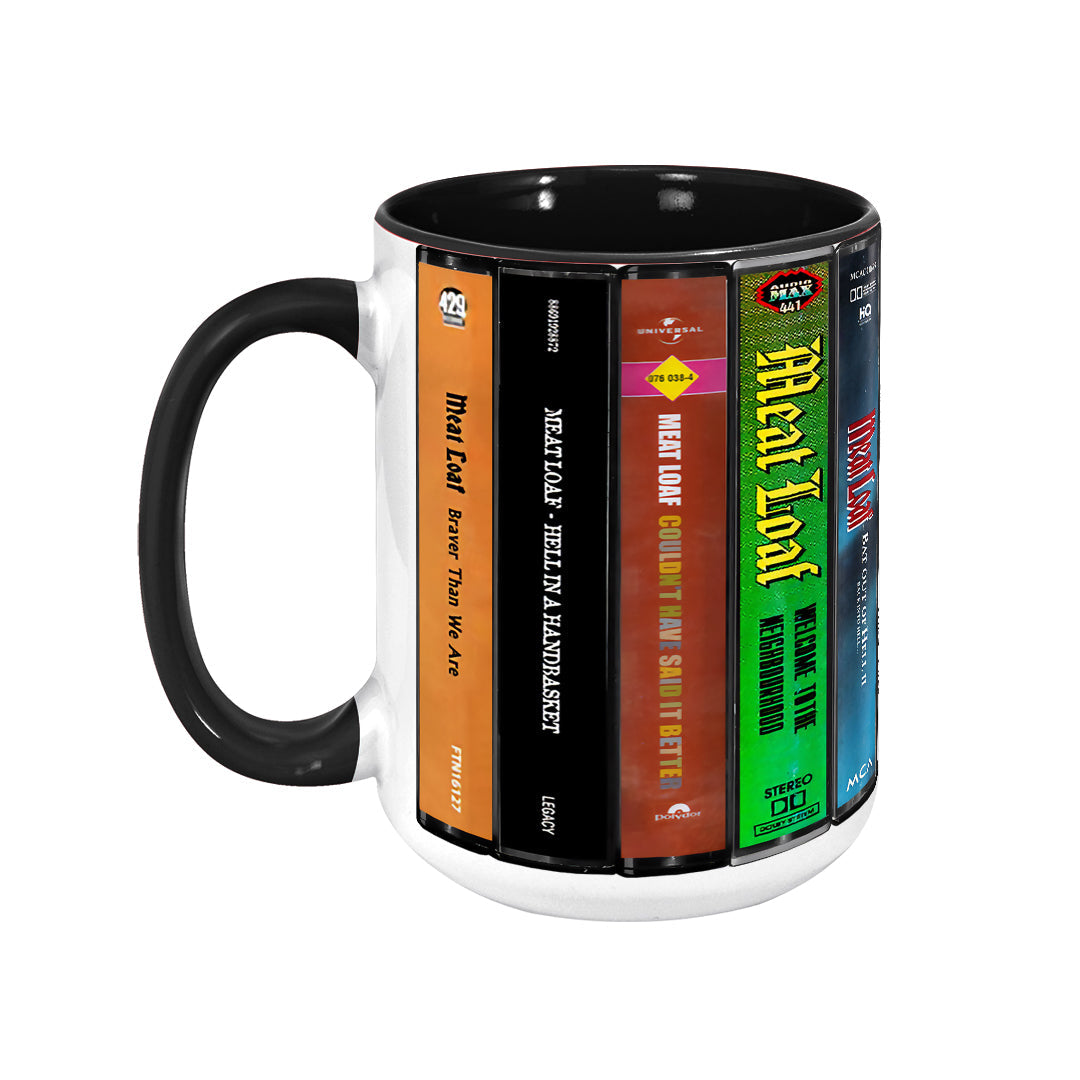 Meat Loaf Albums Cassette Collection Retro Accent Edge-to-Edge Printed Mug