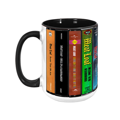 Meat Loaf Albums Cassette Collection Retro Accent Edge-to-Edge Printed Mug