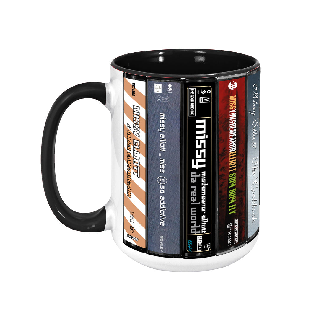 Missy Elliott Albums Cassette Collection Retro Accent Edge-to-Edge Printed Mug