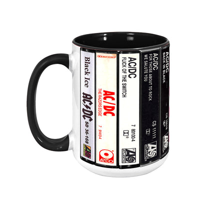 AC/DC Albums Cassette Retro Collection Accent Mug