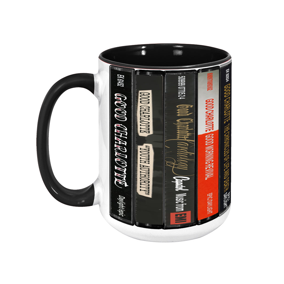 Good Charlotte Albums Cassette Collection Retro Accent Edge-to-Edge Printed Mug