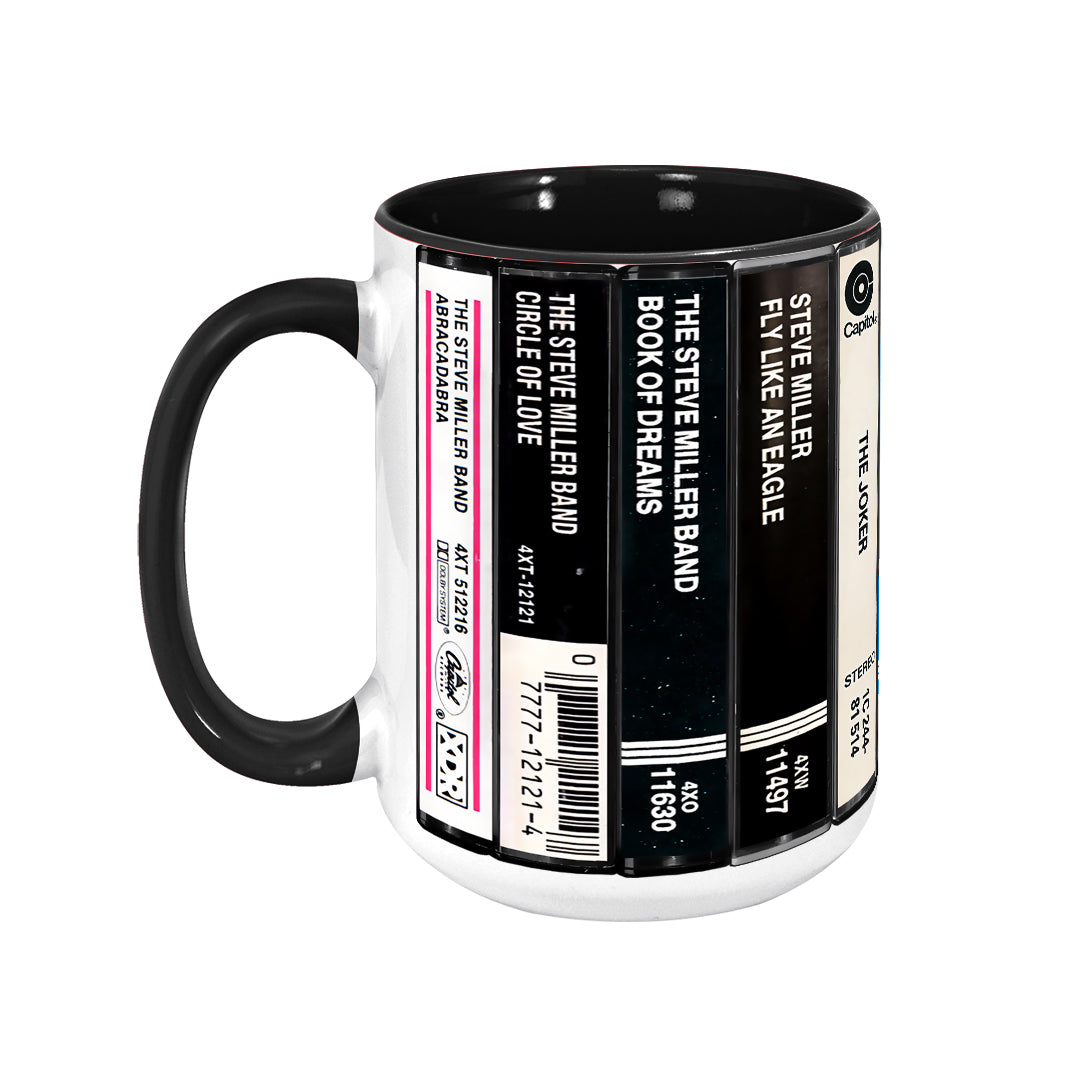 Steve Miller Band Albums Cassette Collection Retro Accent Edge-to-Edge Printed Mug