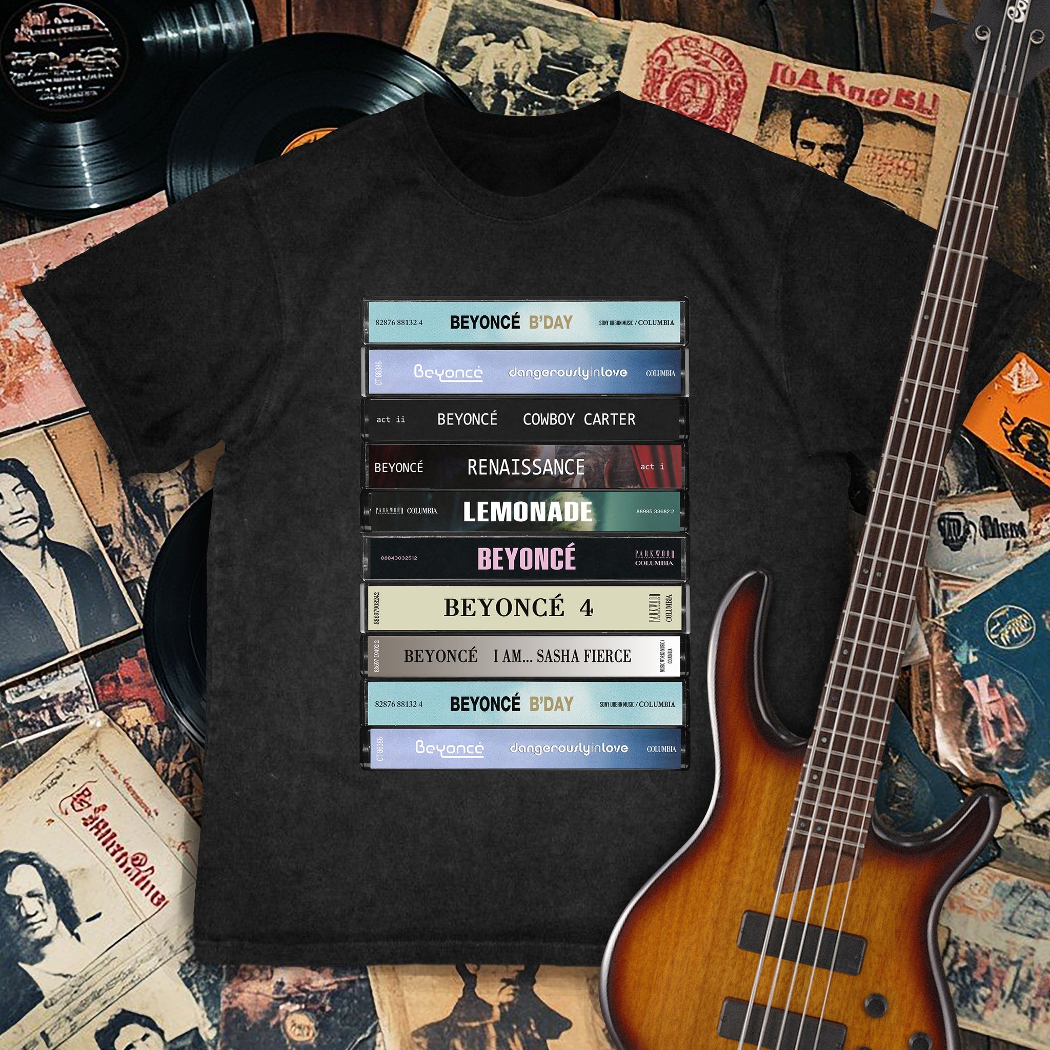 Beyoncé Albums Cassette Retro Collection Premium Unisex T-Shirt