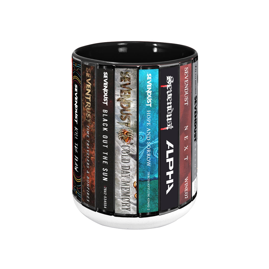 Sevendust Albums Cassette Collection Retro Accent Edge-to-Edge Printed Mug
