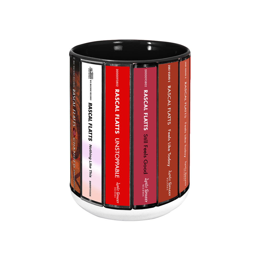 Rascal Flatts Albums Cassette Collection Retro Accent Edge-to-Edge Printed Mug