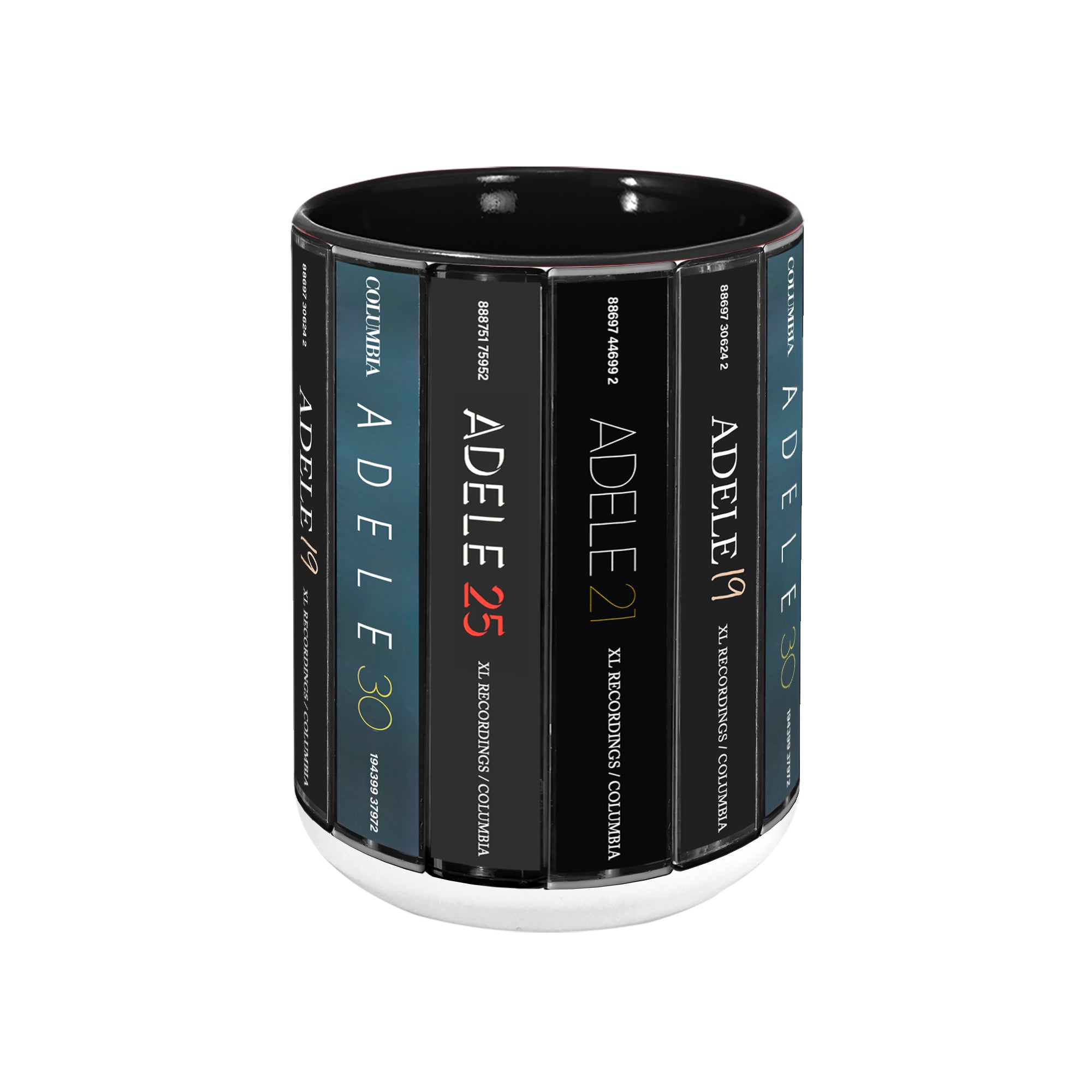 Adele Albums Cassette Collection Retro Accent Edge-to-Edge Printed Mug