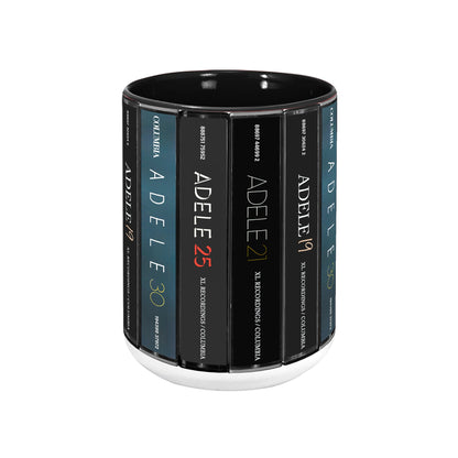 Adele Albums Cassette Collection Retro Accent Edge-to-Edge Printed Mug