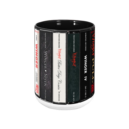 Winger Albums Cassette Collection Retro Accent Edge-to-Edge Printed Mug