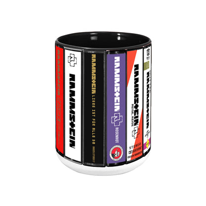 Rammstein Albums Cassette Collection Retro Accent Edge-to-Edge Printed Mug