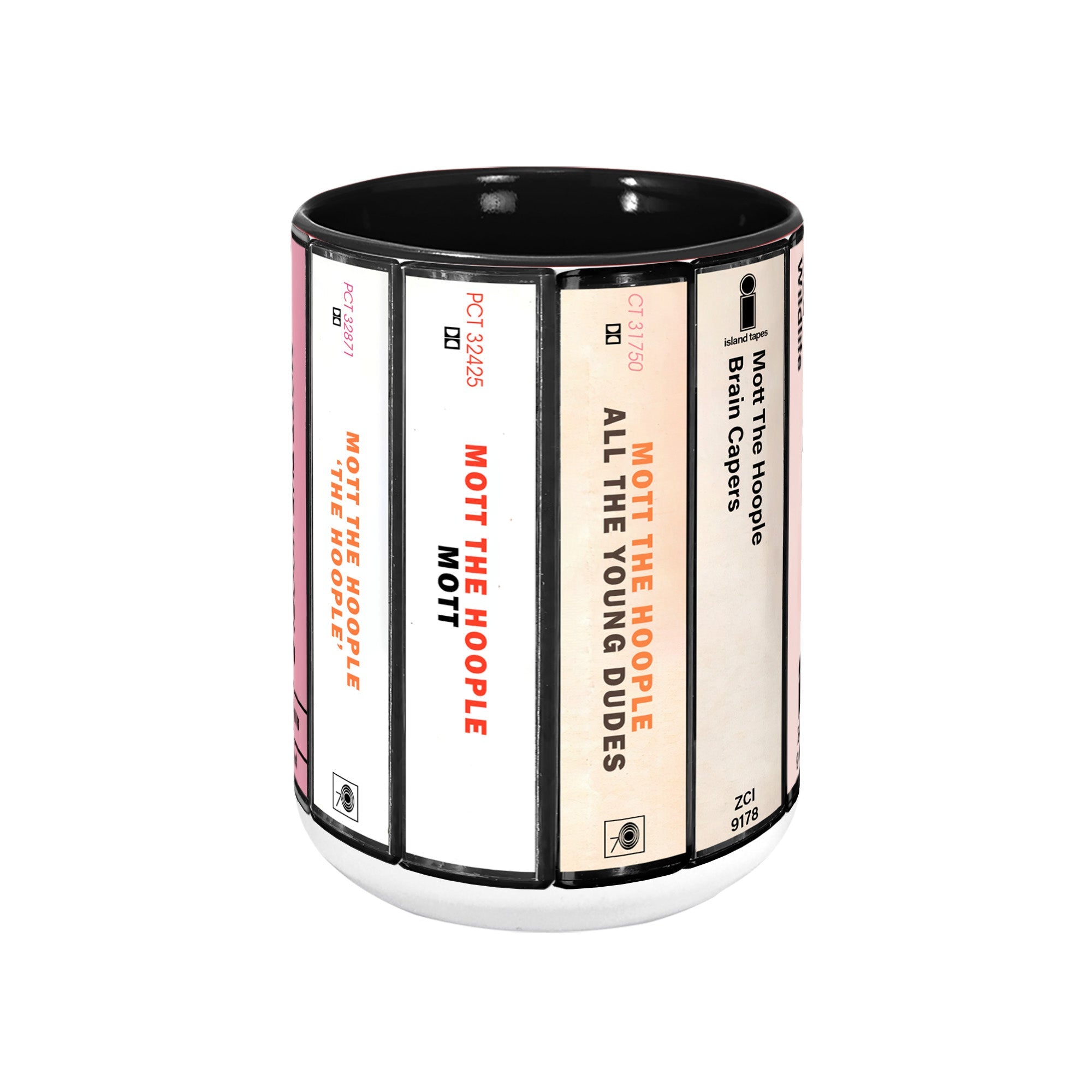 Mott The Hoople Albums Cassette Collection Retro Accent Edge-to-Edge Printed Mug