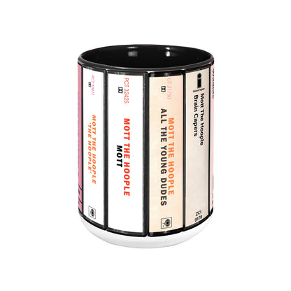 Mott The Hoople Albums Cassette Collection Retro Accent Edge-to-Edge Printed Mug
