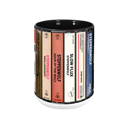 Steppenwolf Albums Cassette Collection Retro Accent Edge-to-Edge Printed Mug