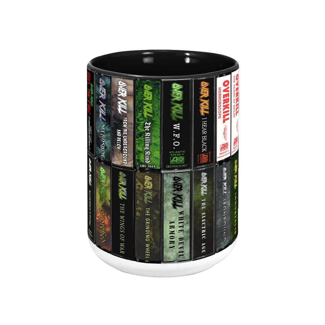 Overkill Albums Cassette Collection Retro Accent Edge-to-Edge Printed Mug