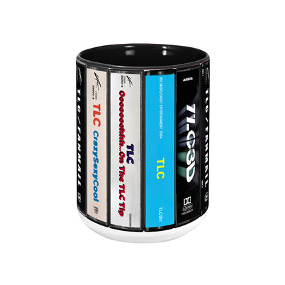 TLC Albums Cassette Collection Retro Accent Edge-to-Edge Printed Mug