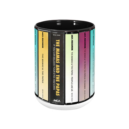 The Mamas & the Papas Albums Cassette Collection Retro Accent Edge-to-Edge Printed Mug