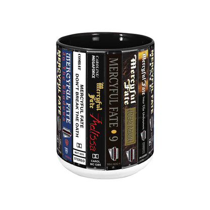 Mercyful Fate Albums Cassette Collection Retro Accent Edge-to-Edge Printed Mug