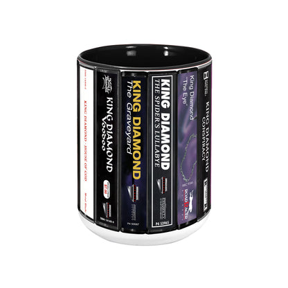 King Diamond Albums Cassette Collection Retro Accent Edge-to-Edge Printed Mug
