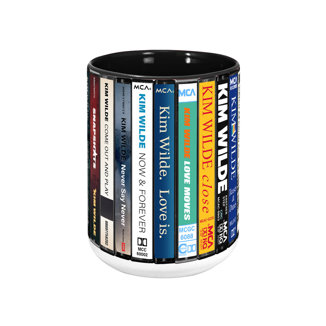 Kim Wilde Albums Cassette Collection Retro Accent Edge-to-Edge Printed Mug