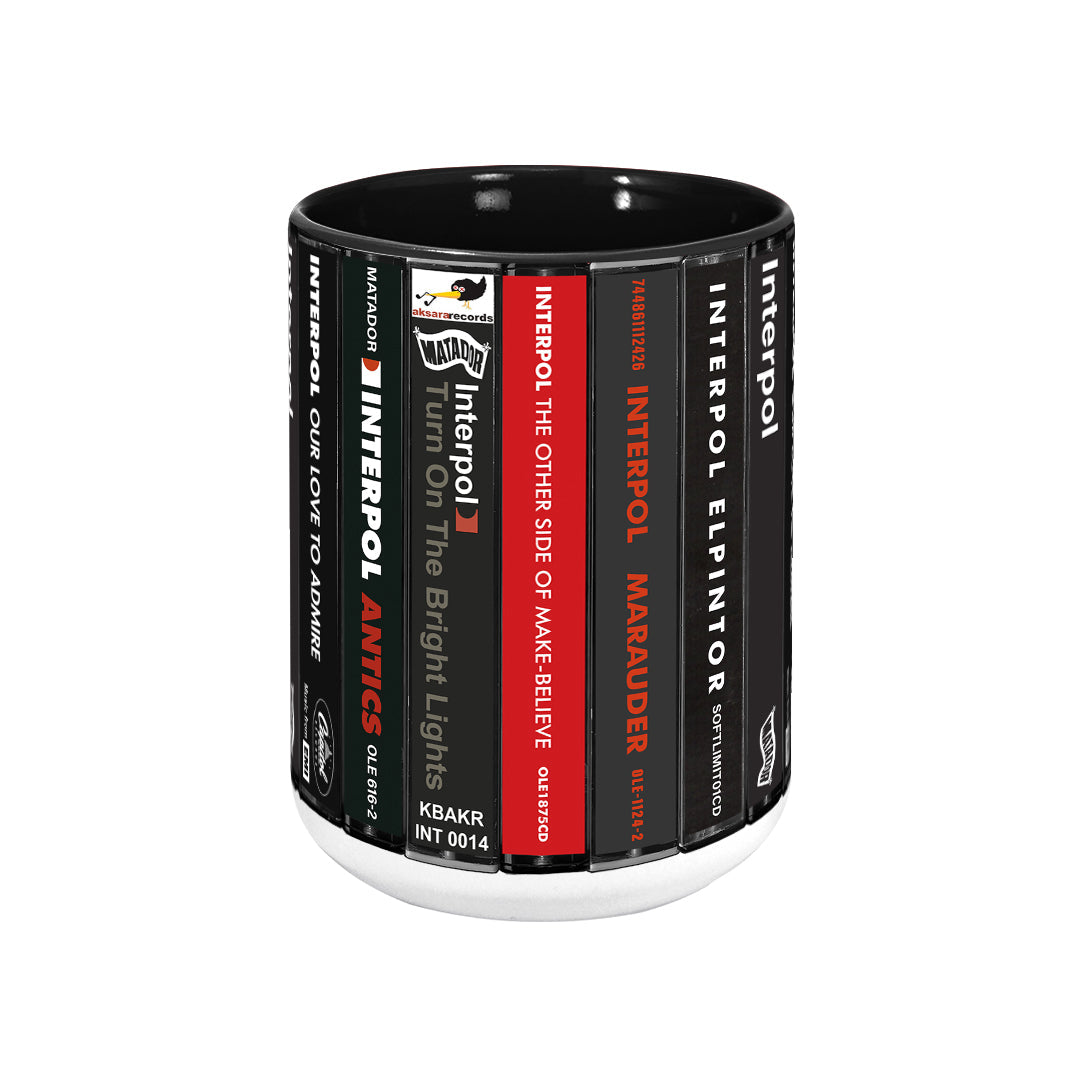 Interpol Albums Cassette Collection Retro Accent Edge-to-Edge Printed Mug