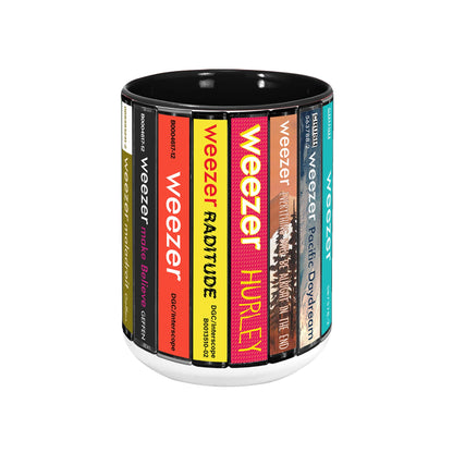 Weezer Albums Cassette Collection Retro Accent Edge-to-Edge Printed Mug