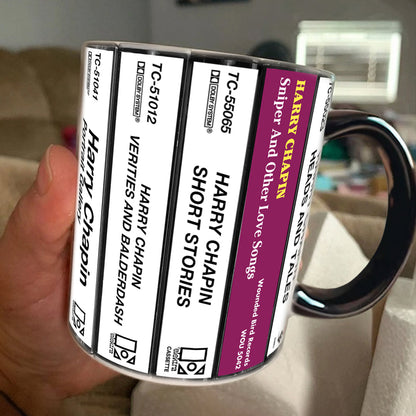 Harry Chapin Albums Cassette Collection Retro Accent Edge-to-Edge Printed Mug
