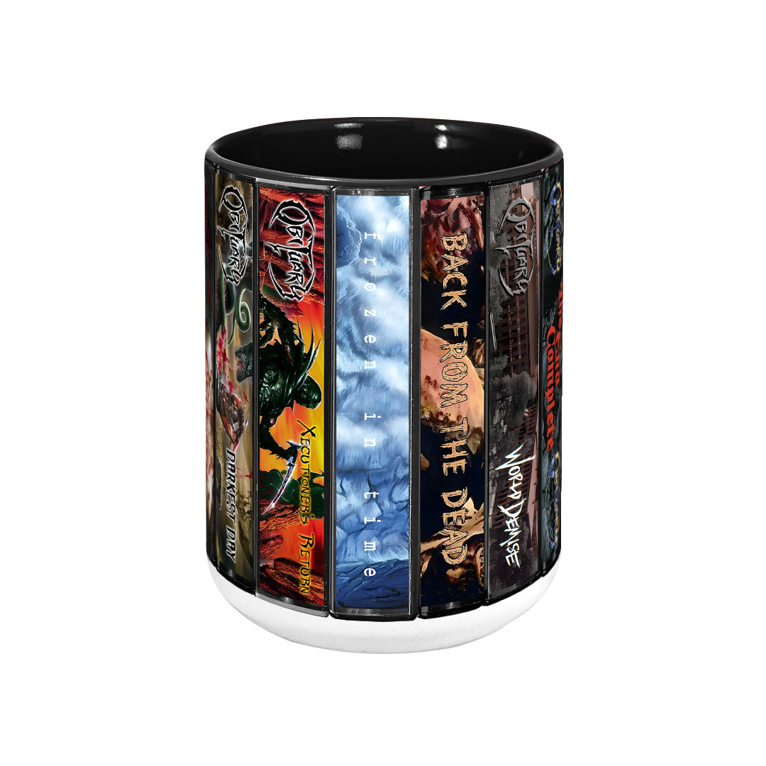 Obituary Albums Cassette Collection Retro Accent Mug