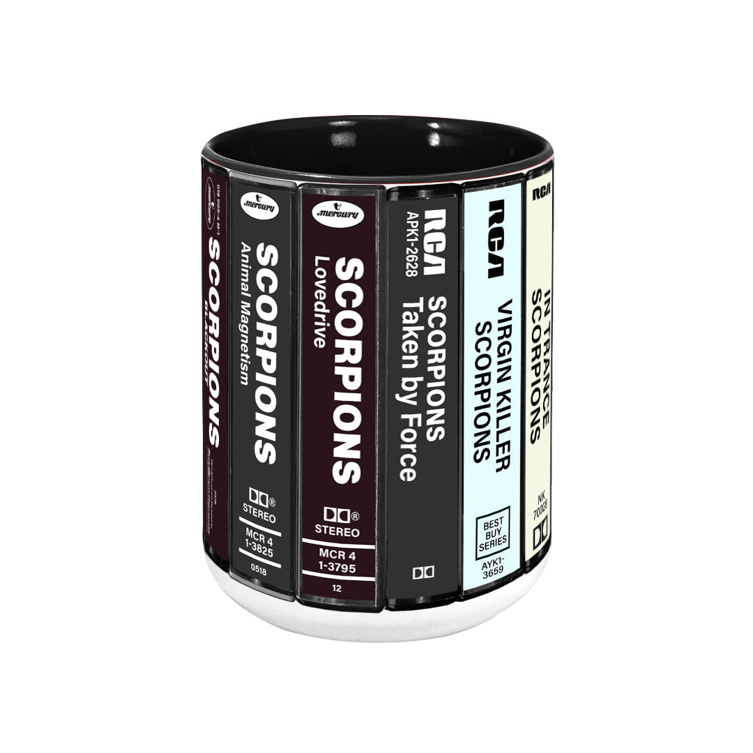 Scorpions Albums Cassette Collection Retro Accent Mug