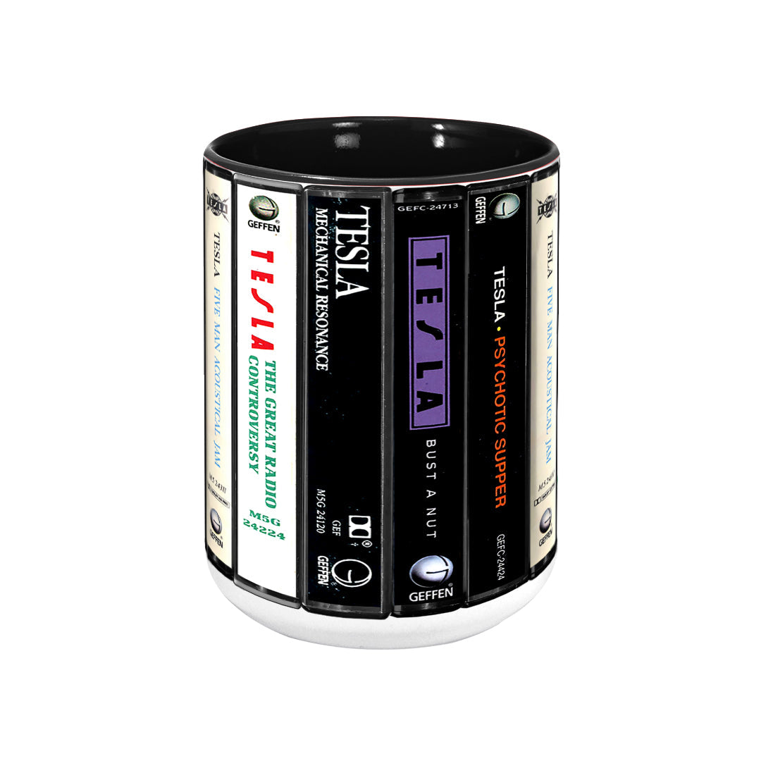 Tesla Albums Cassette Collection Retro Accent Mug
