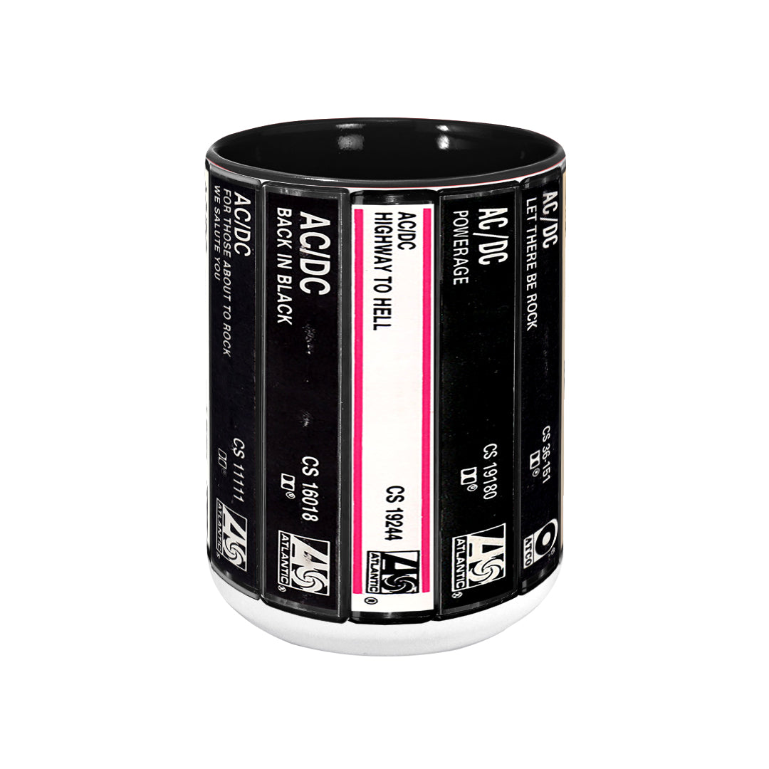 AC/DC Albums Cassette Retro Collection Accent Mug