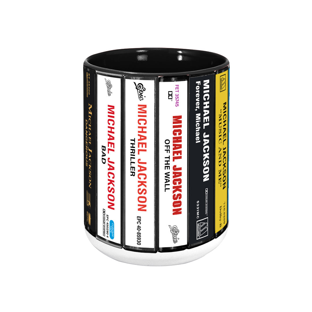 Michael Jackson Albums Retro Cassette Collection Accent Edge-to-Edge Printed Mug