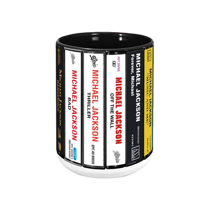 Michael Jackson Albums Retro Cassette Collection Accent Edge-to-Edge Printed Mug