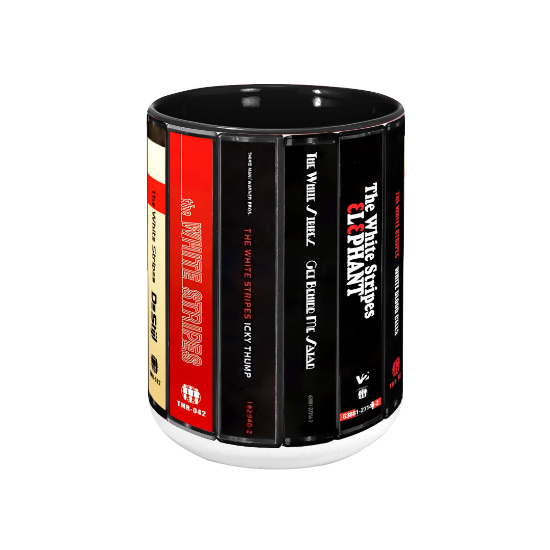 The White Stripes Albums Cassette Collection Retro Accent Edge-to-Edge Printed Mug