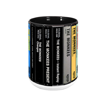 The Monkees Albums Cassette Collection Retro Accent Edge-to-Edge Printed Mug