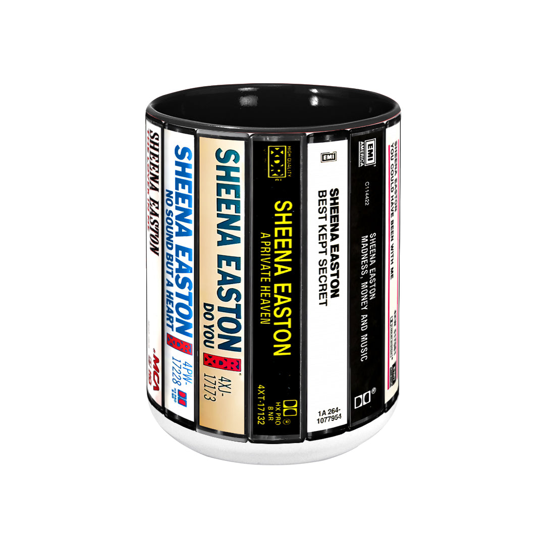 Sheena Easton Albums Cassette Collection Retro Accent Edge-to-Edge Printed Mug