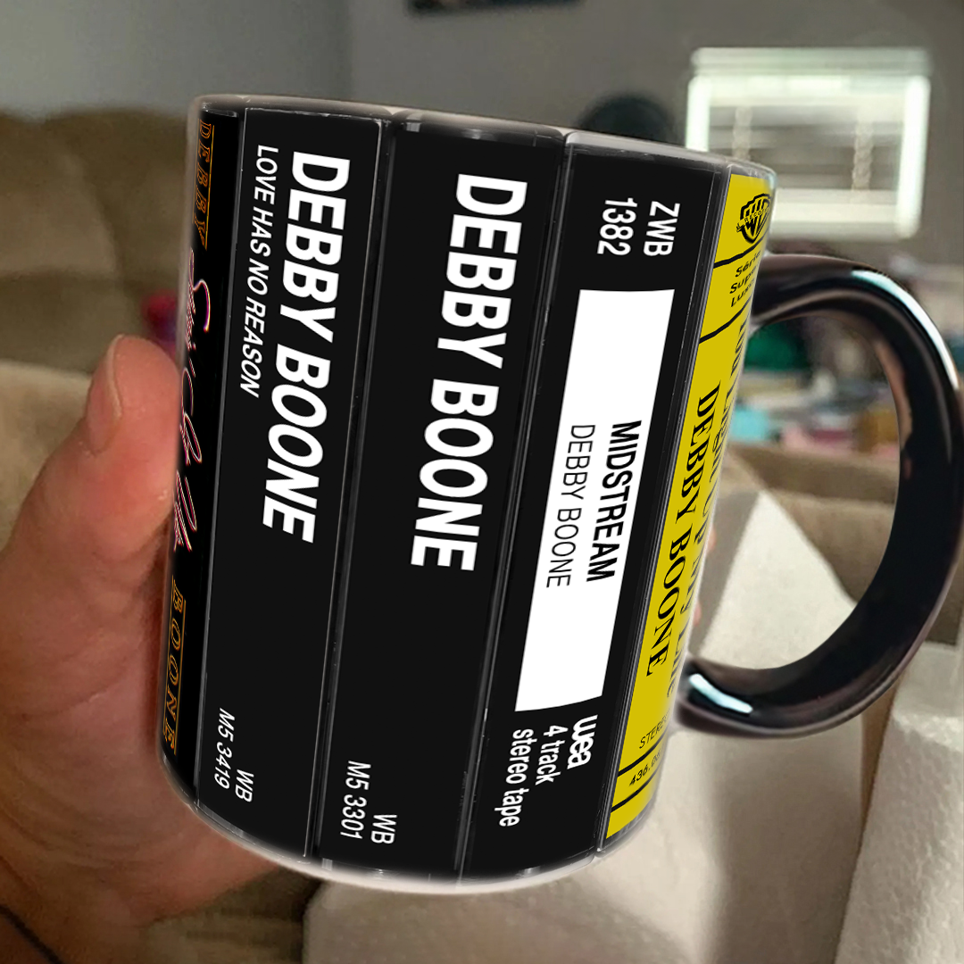 Debby Boone Albums Cassette Collection Retro Accent Edge-to-Edge Printed Mug