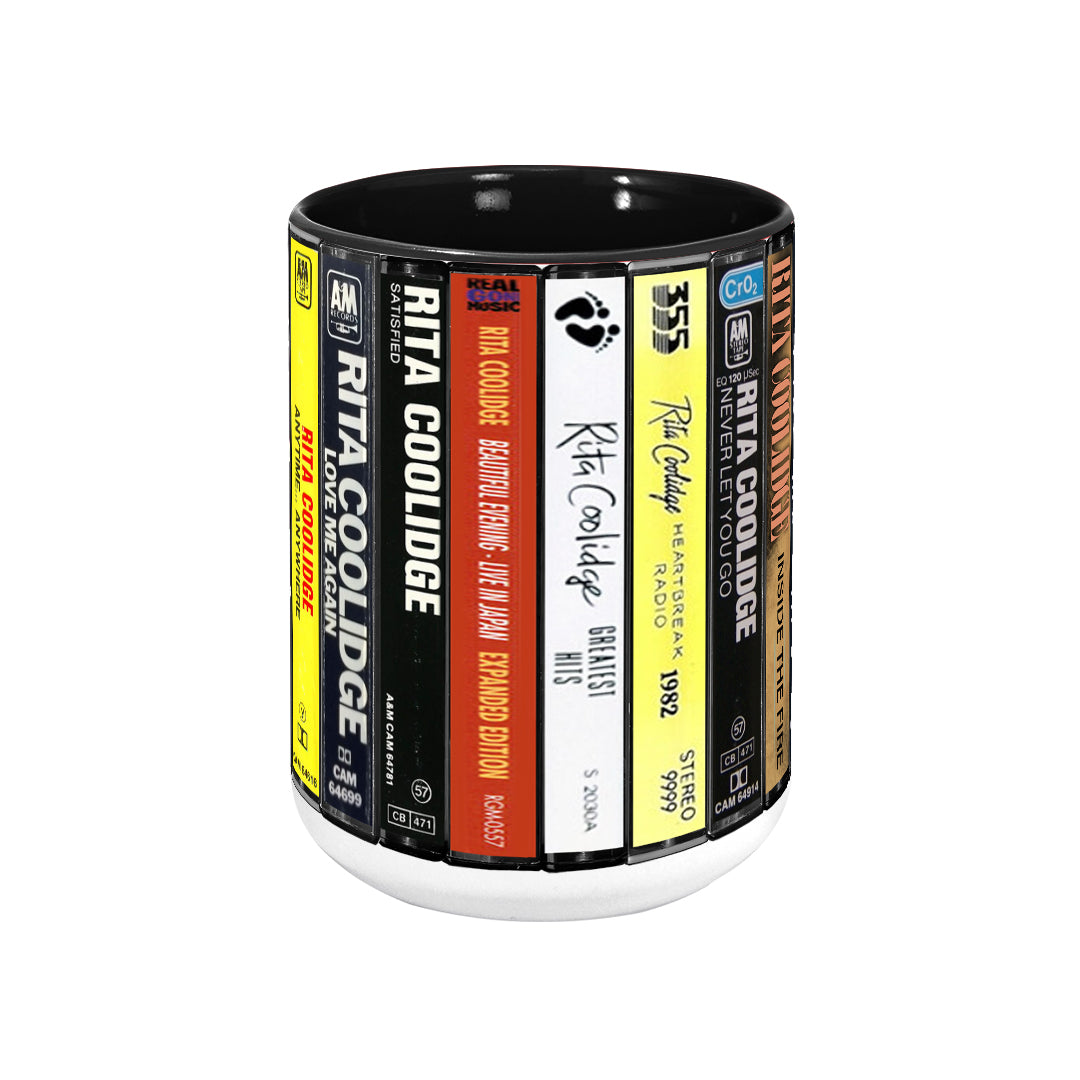 Rita Coolidge Albums Cassette Collection Retro Accent Edge-to-Edge Printed Mug