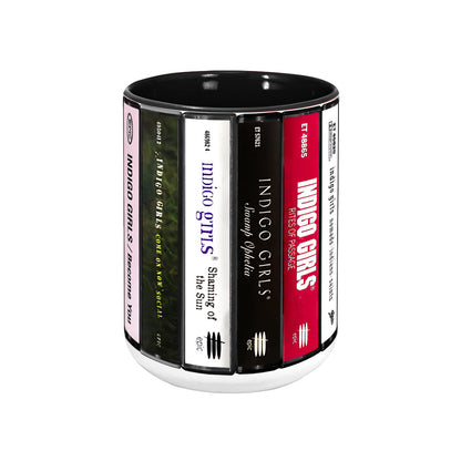 Indigo Girls Albums Cassette Collection Retro Accent Edge-to-Edge Printed Mug