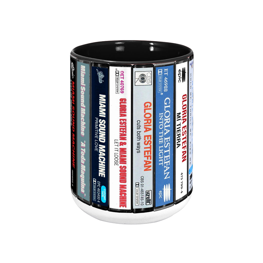 Miami Sound Machine Albums Cassette Collection Retro Accent Edge-to-Edge Printed Mug