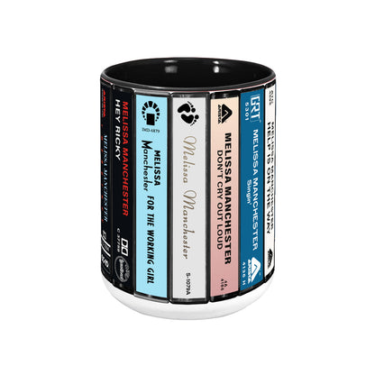 Melissa Manchester Albums Cassette Collection Retro Accent Edge-to-Edge Printed Mug