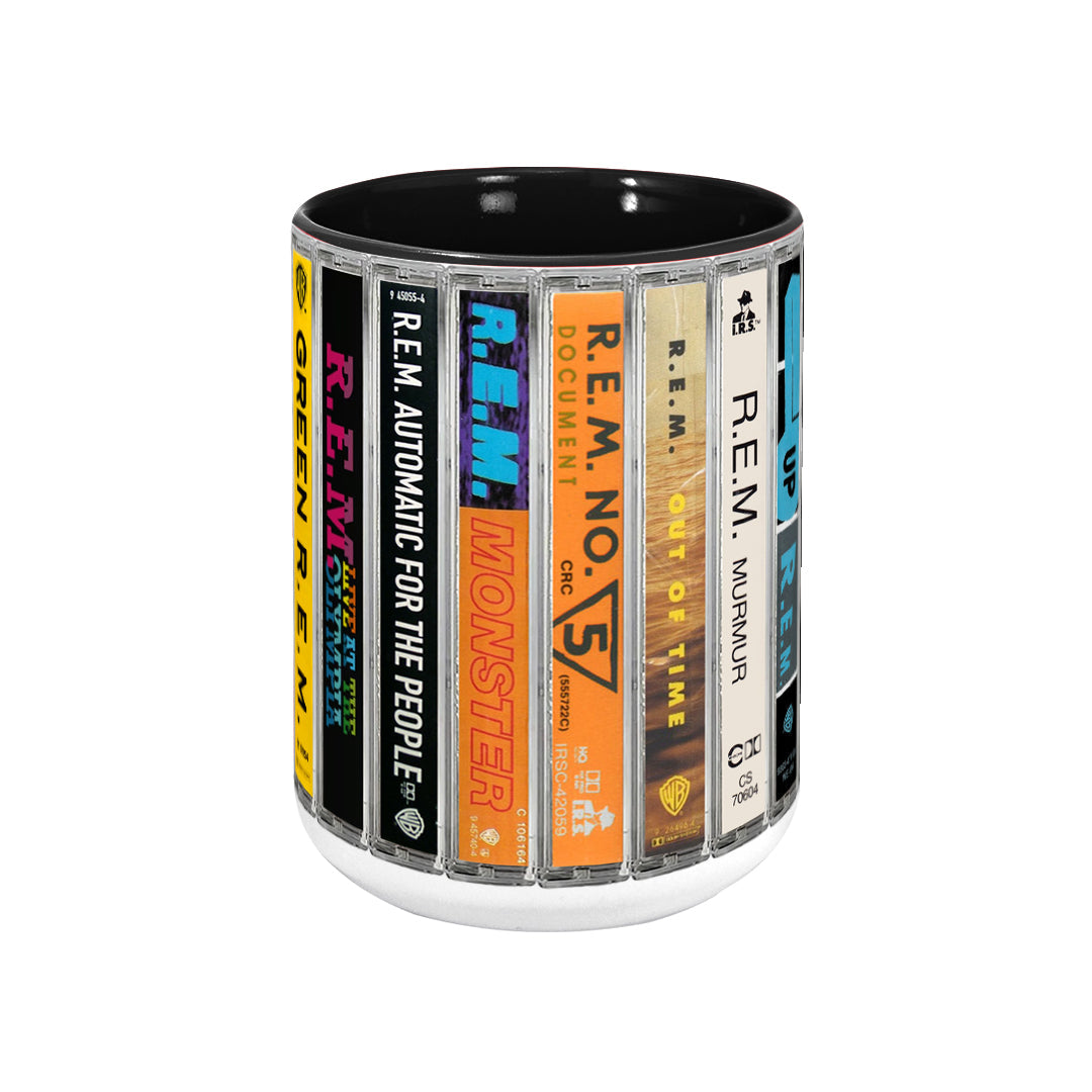 R.E.M Albums Cassette Collection Retro Accent Mug