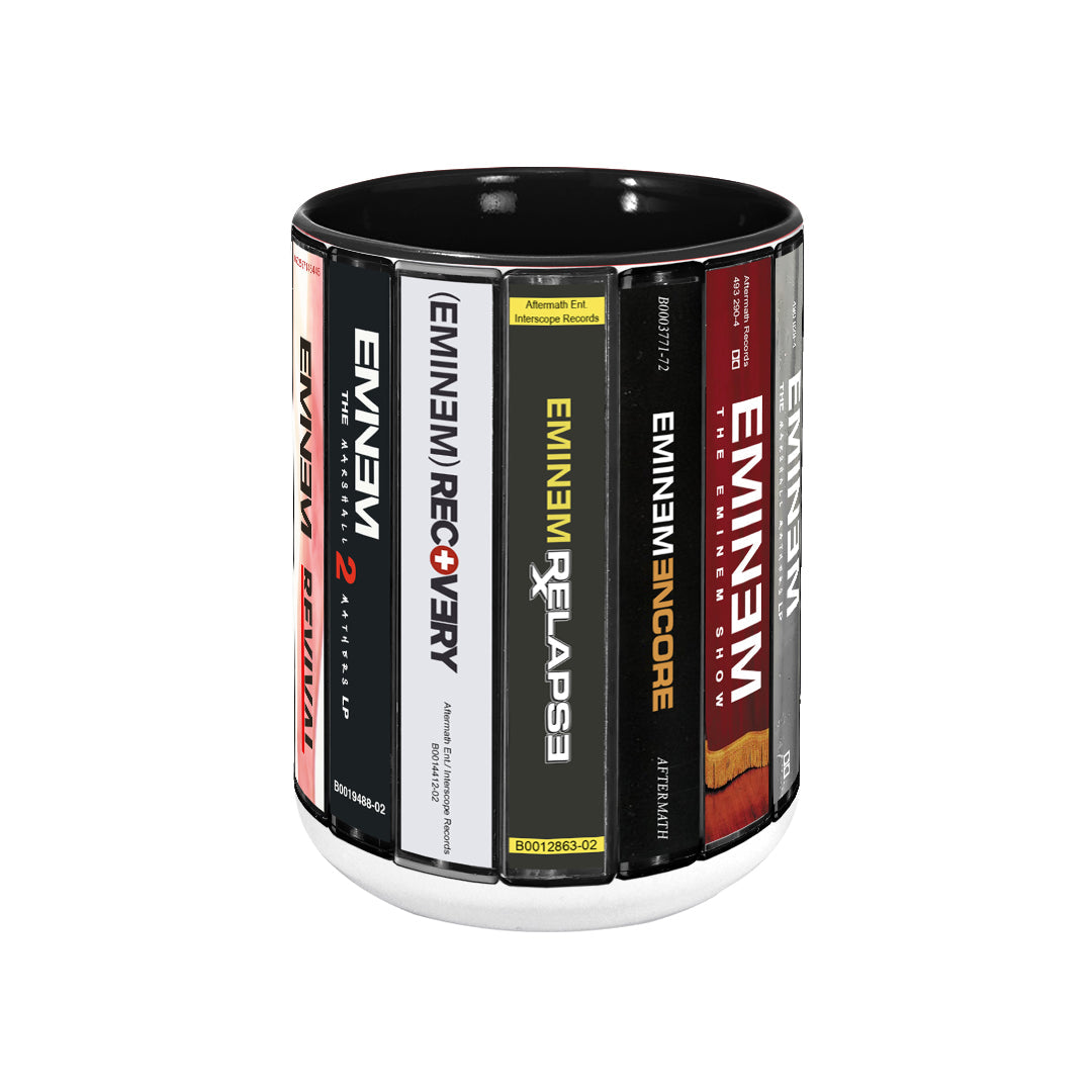 Eminem Albums Cassette Collection Retro Accent Edge-to-Edge Printed Mug