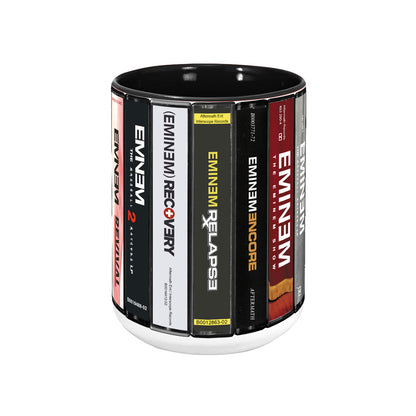 Eminem Albums Cassette Collection Retro Accent Edge-to-Edge Printed Mug